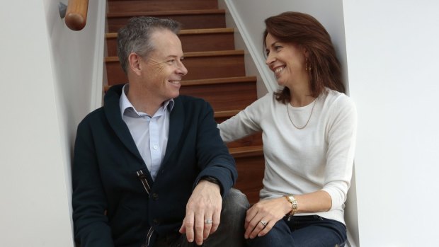 Sunday Times.  Fairfax chief political correspondent Mark Kenny and ABC TV news presenter Virginia Haussegger at home in Griffith. 24  May 2014 Canberra Times photo by Jeffrey Chan.