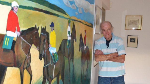 Robert Dickerson at his Nowra home in September 2014. Still painting into his 90s, his subject and style never wavered.