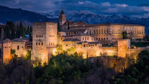 The Alhambra Palace in Granada, Spain.