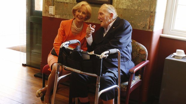 Tom Uren with then Governor-General Quentin Bryce in 2013.