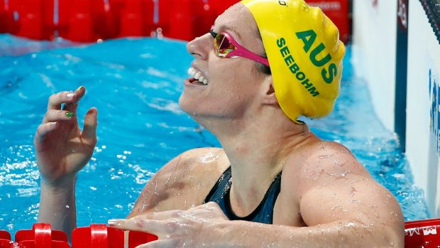 Medal hope: Emily Seebohm won the gold medal in the 200m backstroke at the FINA World Championships in August.