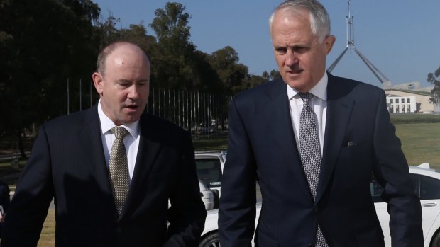 Prime Minister Malcolm Turnbull and Greg Moriarty in 2015