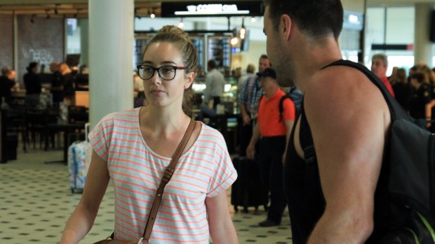Tigerair passengers arrived back in Brisbane Airport on a Virgin Australia flight on Tuesday morning. Michael and Kate Leonard were flying back from their honeymoon.