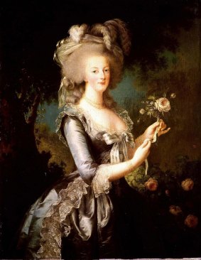 Portrait of Marie-Antionette, Queen of France, with a rose.