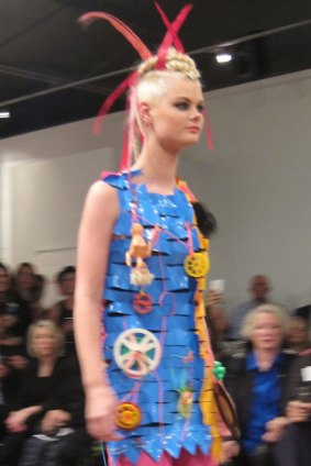 Jenny Bannister's plastic 'Je Suis Mod' dress.
