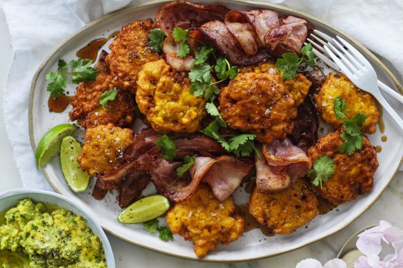 Neil Perry says he can't get enough of these corn fritters.