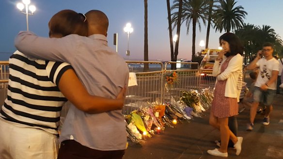 The Promenade des Anglais on Friday night.