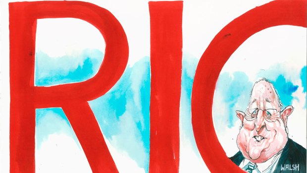 Rio Tinto CEO Sam Walsh has acknowledged there will be staff cuts. <i>Illustration: David Rowe</i>