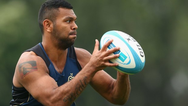 Kurtley Beale training with Wallabies in September. The Waratahs back returned to the Wallabies fold in Dublin.