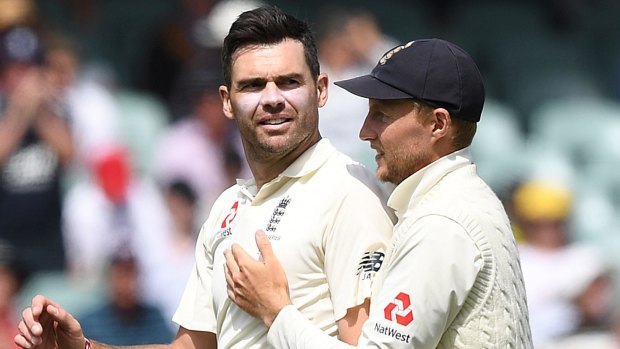 Different perspectives: James Anderson and captain Joe Root appear at odds over the bowler's newspaper column.
