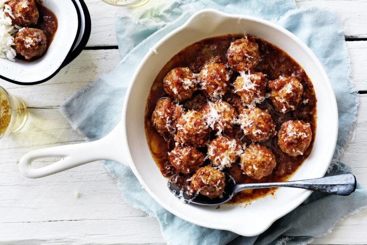 Meatballs in chipotle sauce.