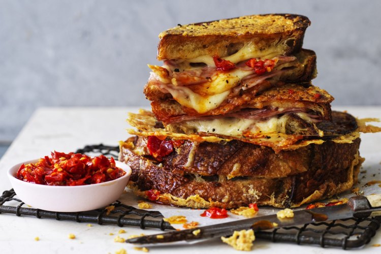 Neil Perry's cracking ham and cheese toastie.