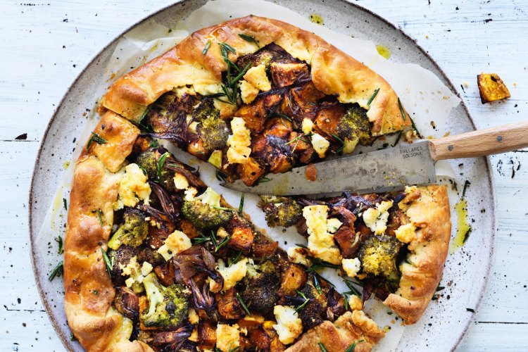 Helen Goh's roasted butternut, romanesco and feta galette.