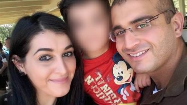 Noor Zahi Salman, left, pictured with her husband, Orlando gunman Omar Mateen, and their son.