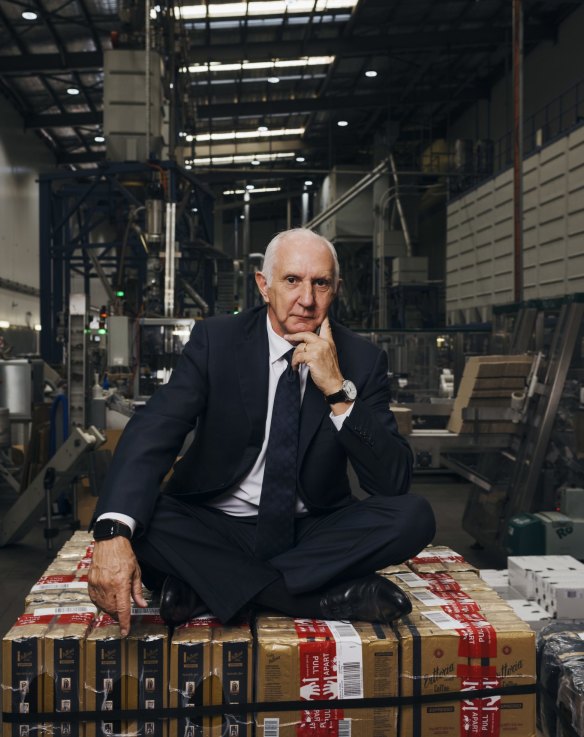 Vittoria Coffee CEO Les Schirato at the company's factory in Silverwater. 