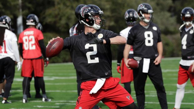 Atlanta Falcons quarterback Matt Ryan throws during a practice.
