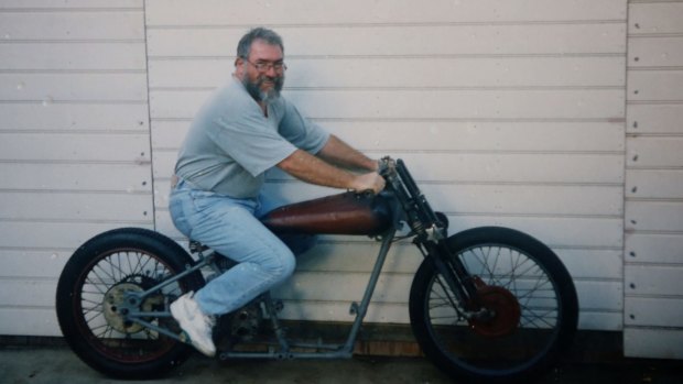 Gary Ross with his part-built Brough Superior about to be auctioned.