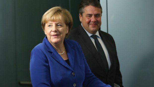 German Chancellor Angela Merkel and Vice Chancellor Sigmar Gabriel in Berlin.