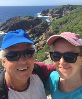 Tess Brunton, right, spent hours trying to contact her father Paul, left, when he disappeared as fires raged in Tathra.