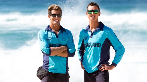 Bondi Rescue lifeguards Dean Gladstone and Anthony 'Harrys' Carroll, at Bronte Beach.