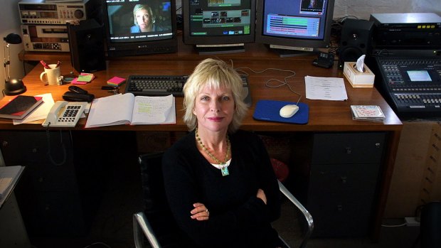 Jill Billcock in her Fitzroy  editing studio in 2002.