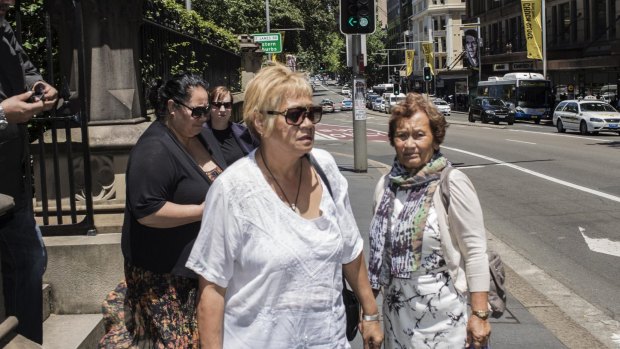 Friends and family of stabbing victim James Polkinghorne leave the Supreme Court on Tuesday. 