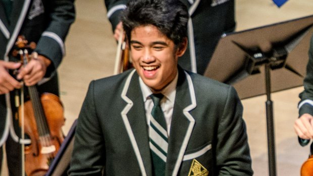 Trinity Grammar School violinist David Carreon wants to become a professional soloist.