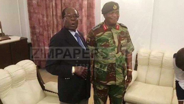 Robert Mugabe and Army General Constantino Chiwenga on Thursday.