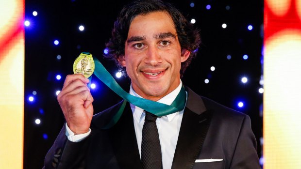Thurston with his fourth Dally M Medal.
