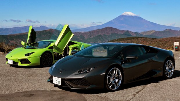 The Lamborghini Huracan (right) might have been outmuscled by its flashier brother on a trip across Japan, but it was never outgunned.