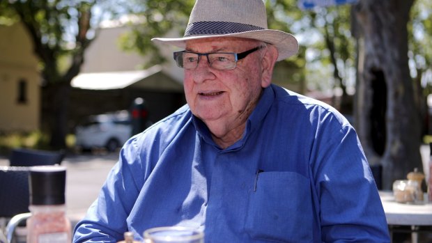 Father Bob Maguire at the Avenue Foodstore in Albert Park.