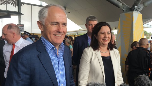 Prime Minister Malcolm Turnbull and Premier Annastacia Palaszczuk at the opening of the Moreton Bay Rail Link.
