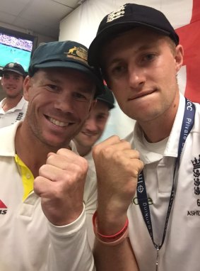 Dave Warner and Joe Root get to share a dressing room.