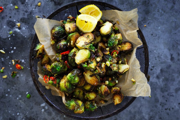 Salt and pepper brussels sprouts.