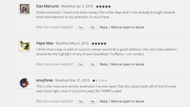 Screenshot of reviews for the "Coincidence Detector".
