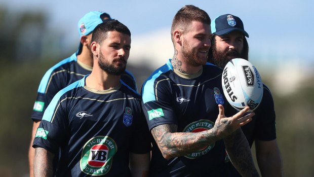 Time to shine: Nathan Peats trains with Josh Dugan at the Blues' camp in Kingscliff