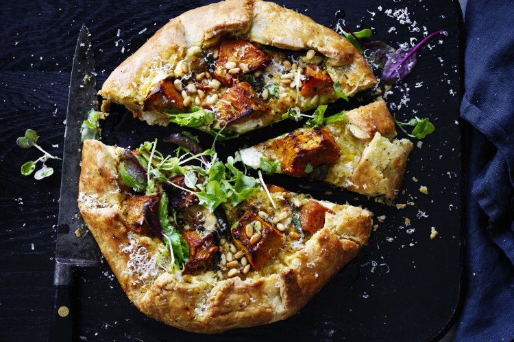 Julia Busuttil Nishimura's roast pumpkin and goat's curd galette.