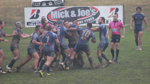 The fight which broke out at the end of the Canberra Raiders Cup semi-final between Goulburn and West Belconnen.