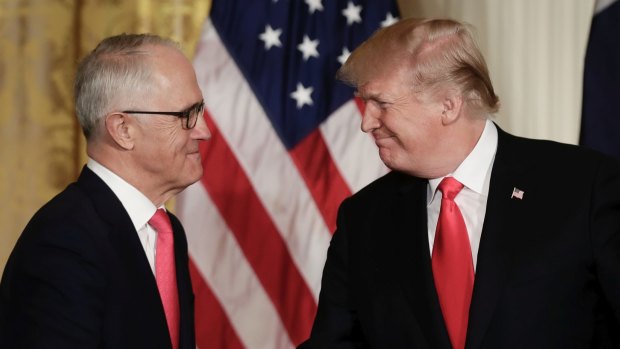 The announcement of the new USS Canberra was made during Prime Minister Malcolm Turnbull's visit to the US with President Donald Trump 