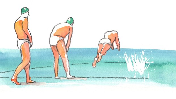 Speedos and swim caps are the uniforms of the serious lap swimmers. Illustration: Oslo Davis