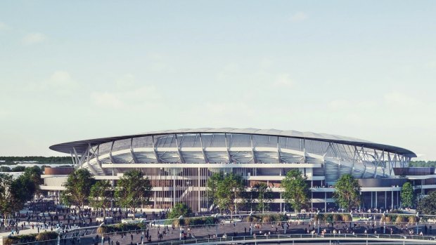 New digs: An artist's impression of what the new Allianz Stadium will look like. The stadium is built entirely on SCG Trust lands.