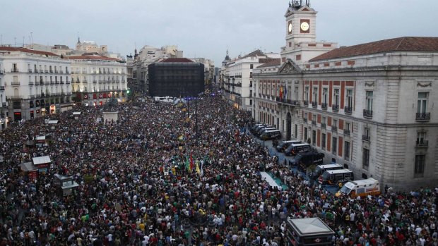 Job cuts: A protest in Spain against the government's austerity measures. 