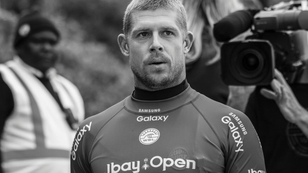 Focused: Mick Fanning heads out for the final round.