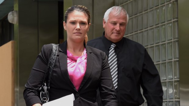 Bernice Swales, Jordan Thompson's mother, leaves the Coroner's Court on Wednesday.