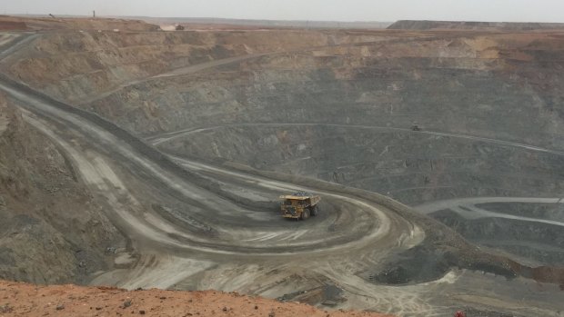 The above ground open pit copper mine at Oyu Tolgoi in Mongolia.