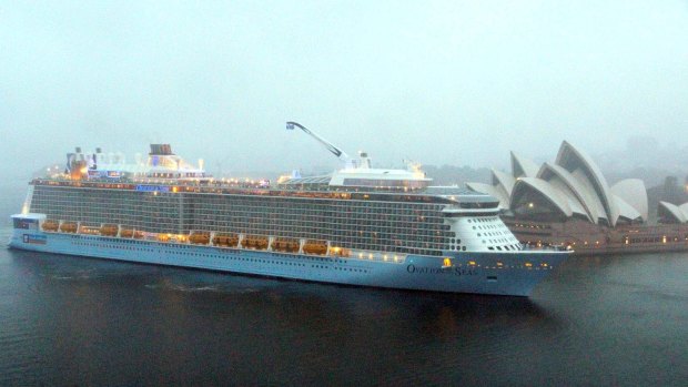 Ovation of the Seas arrives in Sydney for the first time.