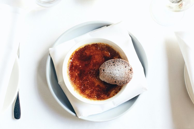 Wattleseed creme brulee at French Saloon in Melbourne.