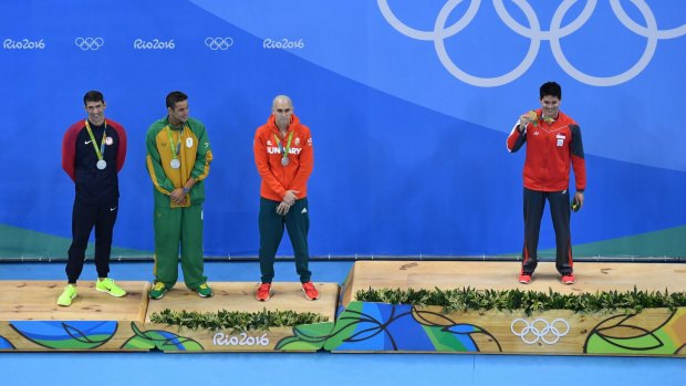 Phelps shared the silver medal with Laszlo Cseh and Chad le Clos.