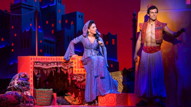 Ainsley Melham as Aladdin and Hiba Elchikhe as Princess Jasmine.