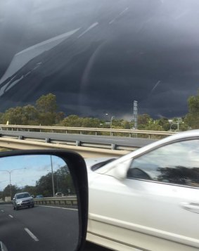 Facebook user Sam Serginson uploaded this picture of Brisbane's stormy skies on Wednesday afternoon.